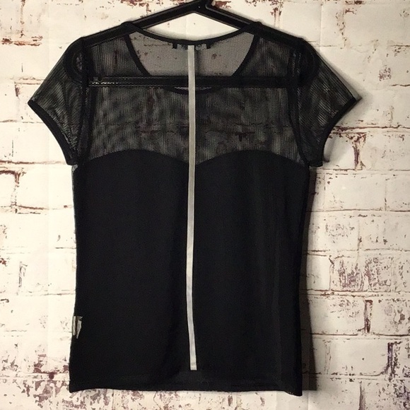✨Bebe Black Sheer Mesh Panel Top Woman's Size Medium - Picture 4 of 7